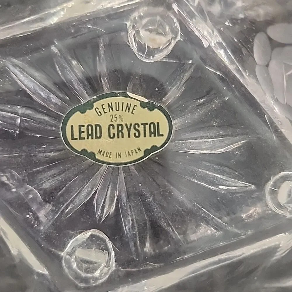 Ashtray Molded Crystal Glass Four Footed 5.25